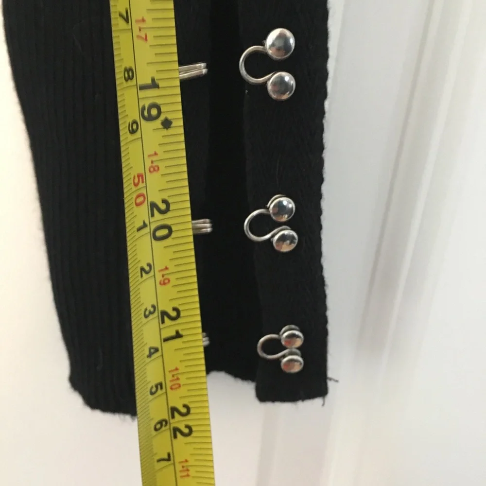ZARA Sweater | Women's Black with Silver Hook and Eye Sleeve detail Size M - Picture 8 of 9